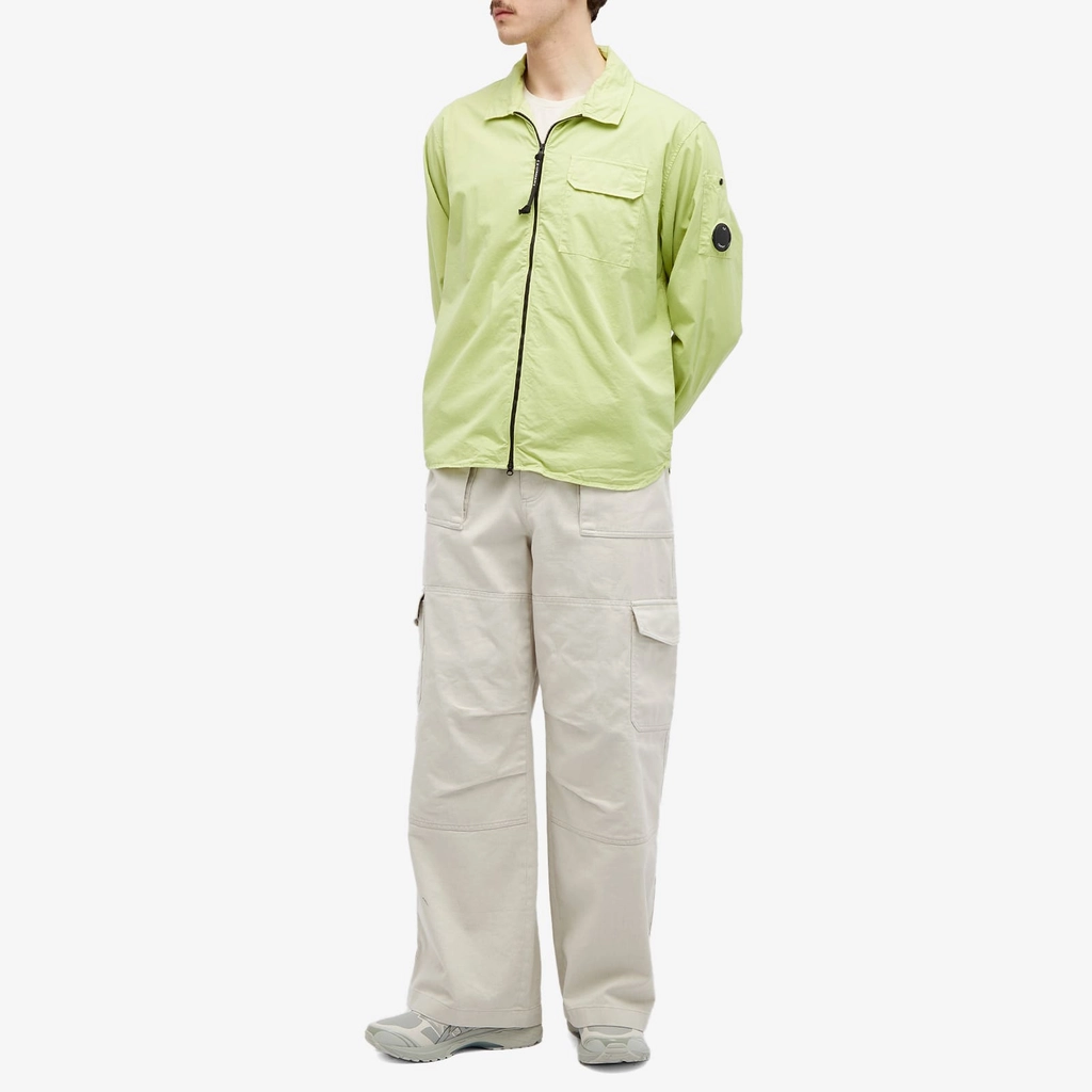 CP Company Men's Gabardine Zipped Shirt White Pear